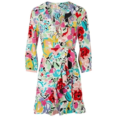 Shop Rixo London Abigail Floral-print Silk Dress In Multicoloured