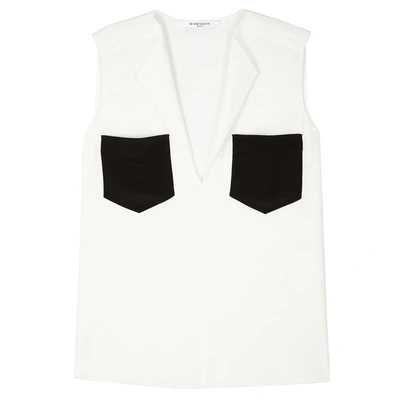 Shop Givenchy Monochrome Silk Top In White And Black