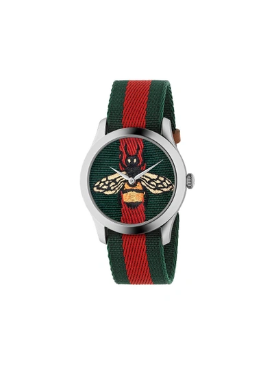 Shop Gucci G-timeless, 38mm In Green
