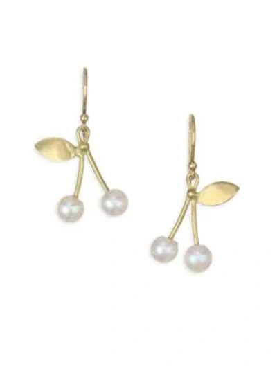 Shop Annette Ferdinandsen Organic Freshwater Pearl & 18k Yellow Gold Cherry Post Earrings