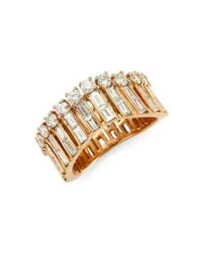 Shop Anita Ko Diamond & Gold Ava Wave Ring In Rose Gold