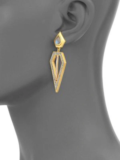 Shop Shana Gulati Women's Chirala Diamond & Labradorite Drop Earrings In Gold Multi