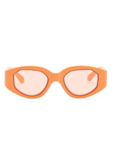 Shop Karen Walker Castaway 48mm Oval Sunglasses In Tangerine