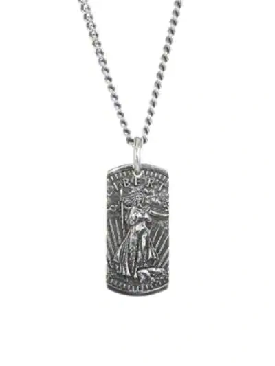 Shop King Baby Studio American Voices Silver Liberty Dog Tag Necklace