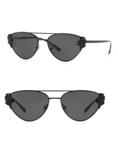 Shop Versace 56mm Crystal Cat Eye Sunglasses In Black