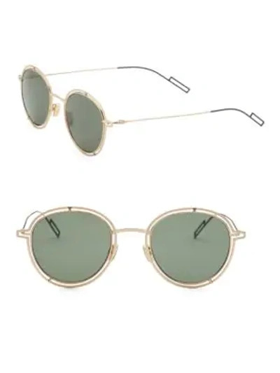 Shop Dior Round Openwork Sunglasses In Green