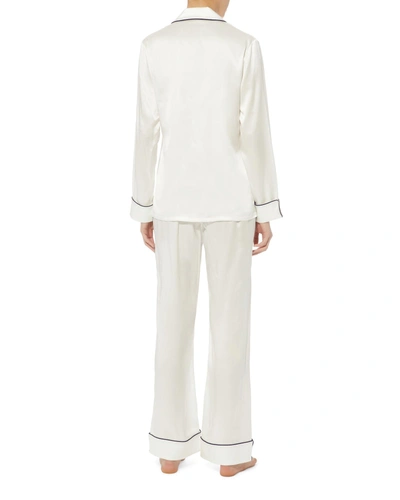 Shop Olivia Von Halle Coco Silk Pajama Set Ivory