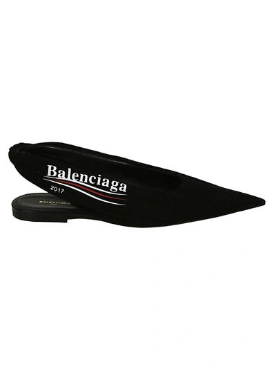 Shop Balenciaga Slingback Ballet Pumps In Noir Blanc Rouge