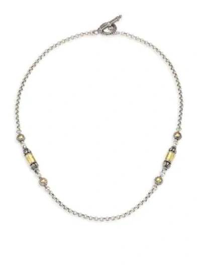 Shop Konstantino Aspasia 18k Yellow Gold & Sterling Silver Station Necklace In Silvertone-goldtone