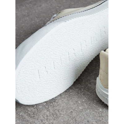 Burberry Archive Logo Cotton Gabardine Sneakers In White | ModeSens