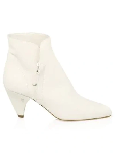 Shop Laurence Dacade Stella Kitten-heel Leather Booties In Off White