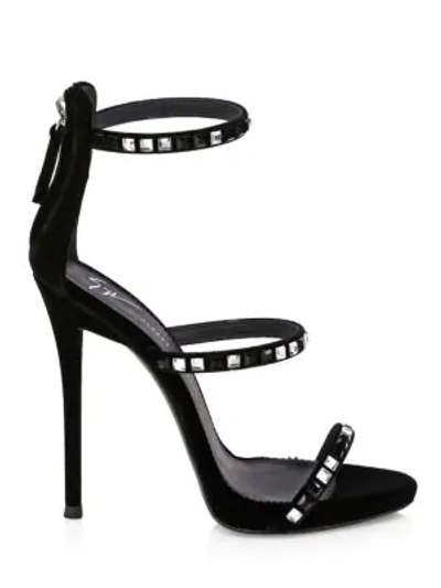 Shop Giuseppe Zanotti Studded Stiletto Sandals In Black