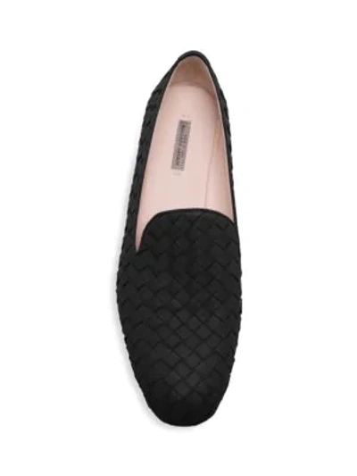 Shop Bottega Veneta Fiandra Woven Leather Loafers In Dark Cement