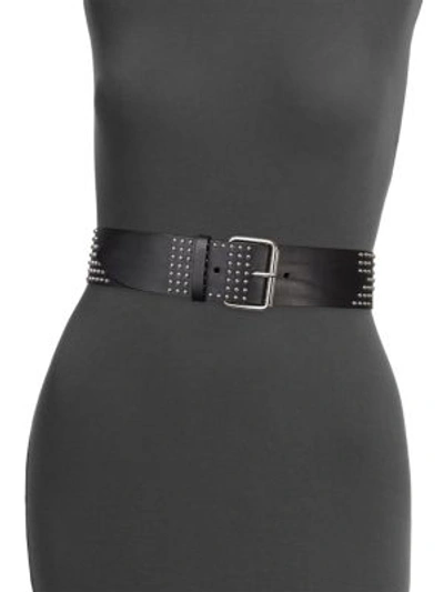 Shop Iro Studded Leather Belt In Black