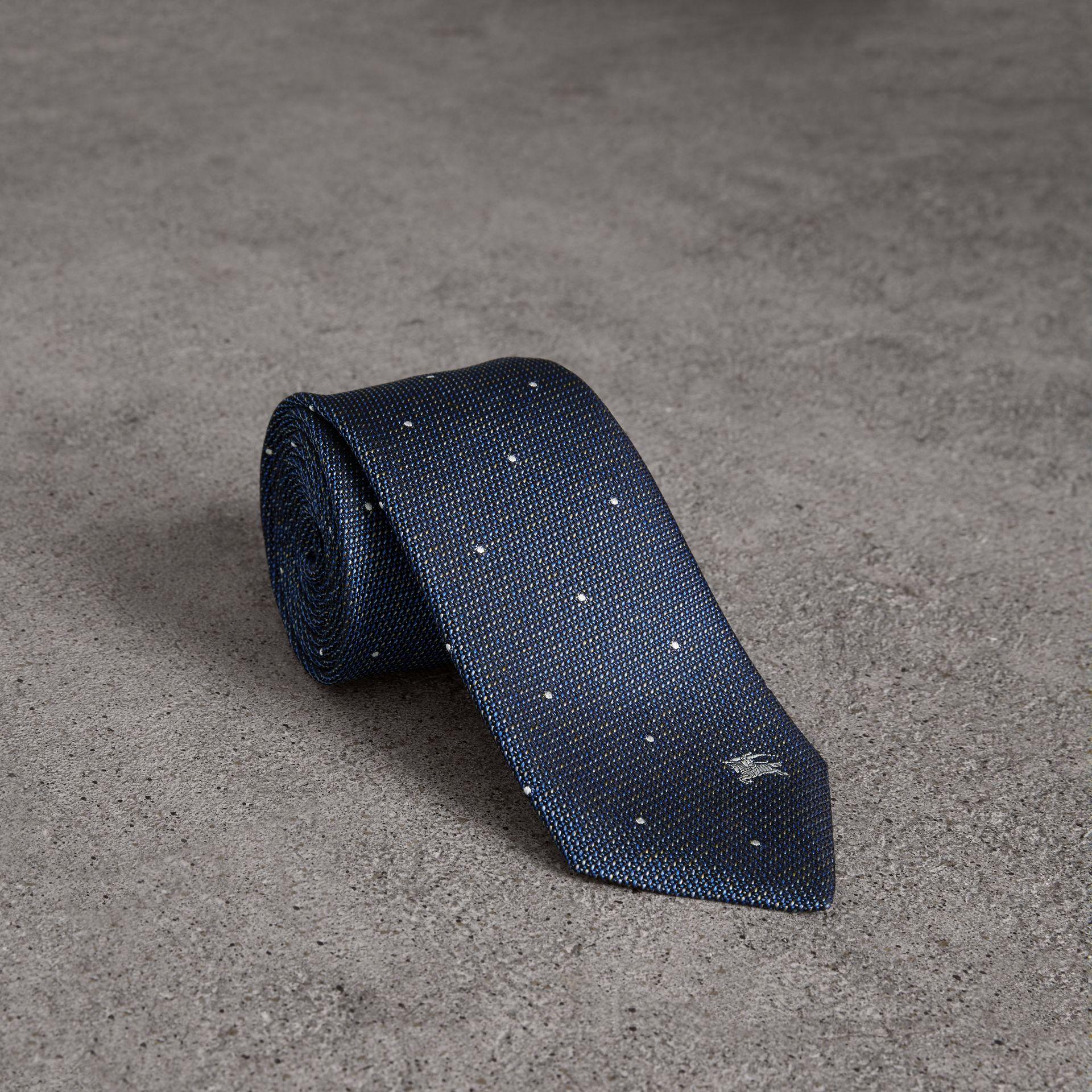Burberry Modern Cut Pin Dot Silk Tie In Steel Blue | ModeSens