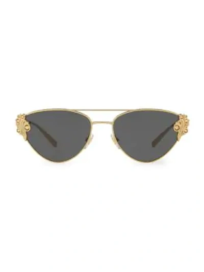 Shop Versace 56mm Crystal Cat Eye Sunglasses In Gold