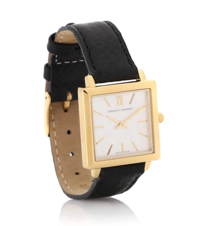 Shop Larsson & Jennings Norse Square Gold-plated Watch In Black