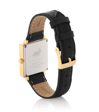 Shop Larsson & Jennings Norse Square Gold-plated Watch In Black