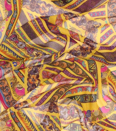 Shop Etro Mixed Border Silk Scarf In Multicoloured