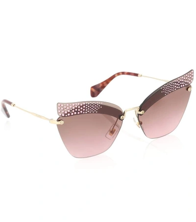 Shop Miu Miu Cat-eye Sunglasses In Pink