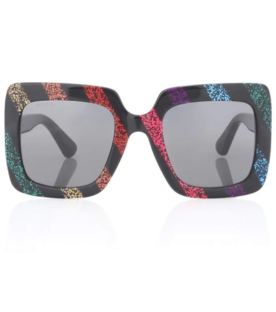 Shop Gucci Oversized Square Sunglasses In Multicoloured