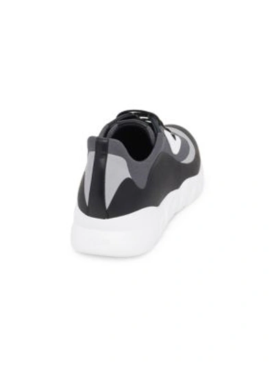 Shop Fendi Monster Colorblock Sneakers In Anthracite
