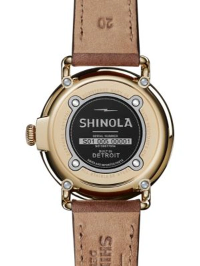 Shop Shinola Runwell Leather Strap Watch In Brown