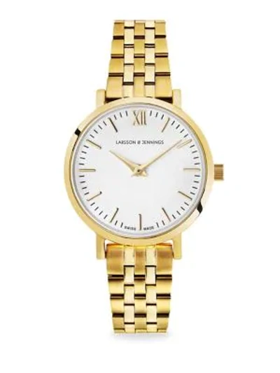 Shop Larsson & Jennings Lugano 26mm Yellow Gold Bracelet Watch