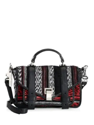 Shop Proenza Schouler Ps1+ Tiny Mixed Woven Satchel In Multi