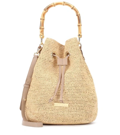 Heidi Klein Savannah Bay Mini Bamboo-handle Raffia Bag In Beige