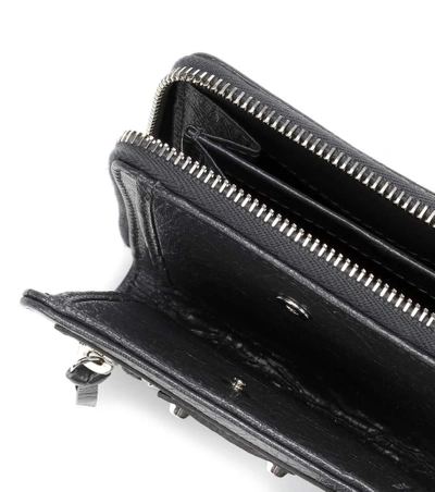 Shop Balenciaga Classic Mini Leather Wallet In Grey