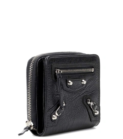 Shop Balenciaga Classic Mini Leather Wallet In Grey
