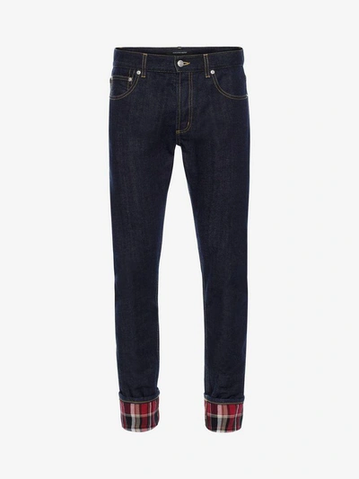 Shop Alexander Mcqueen Japanese Heavy Denim Jeans In Indigo