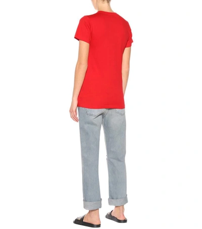 Gucci Embellished Cotton Jersey T-shirt In Red | ModeSens