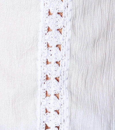 Shop Anna Kosturova Giza Lace-trimmed Cotton Top In White