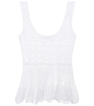 Shop Anna Kosturova Marianne Cotton Crochet Top In White