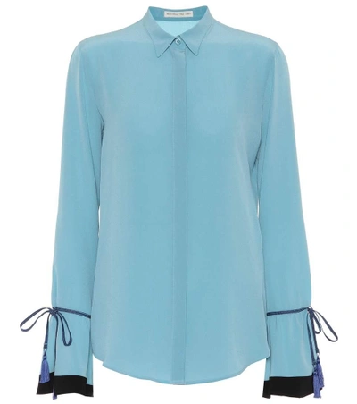 Shop Etro Silk Blouse In Blue