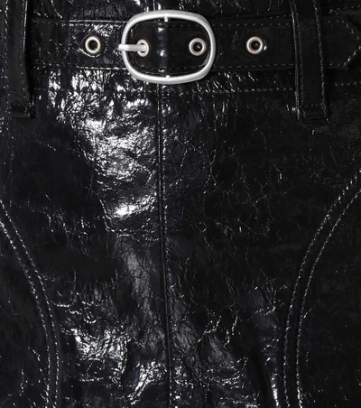 Shop Rag & Bone Toni Belted Leather Miniskirt In Black