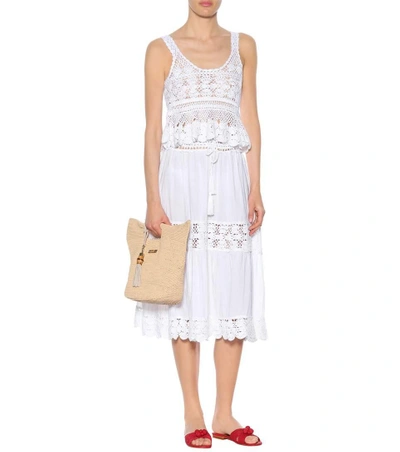 Shop Anna Kosturova Filigree Crochet Cotton Skirt In White