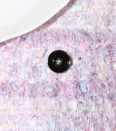 Shop Alessandra Rich Tweed Blazer In Purple