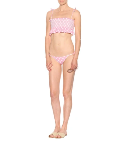 Shop Lisa Marie Fernandez Selena Polka-dot Bikini In Pink