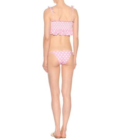 Shop Lisa Marie Fernandez Selena Polka-dot Bikini In Pink