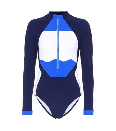 Shop Lndr Triton Rashie Stretch Bodysuit In Blue