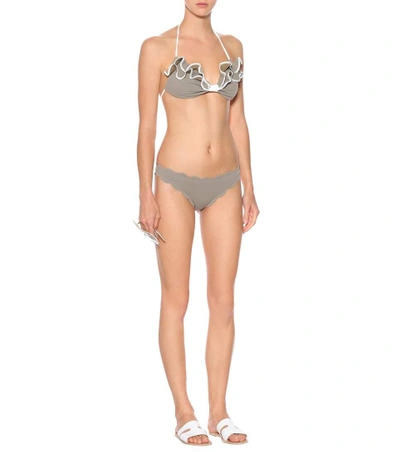 Shop Marysia Zuma Halter Bikini Top In Grey