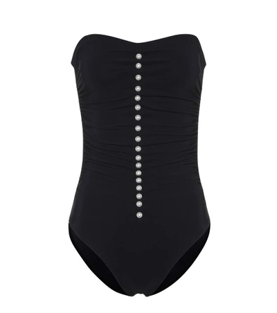 Shop Karla Colletto Amma Bandeau Swimsuit In Black