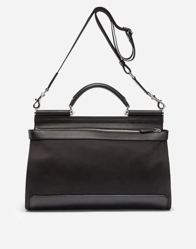 Shop Dolce & Gabbana Nylon Sicily Work Bag In Black