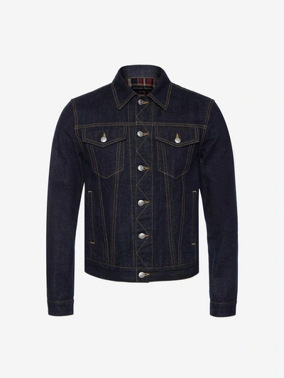 Shop Alexander Mcqueen Japanese Heavy Denim Jacket In Indigo