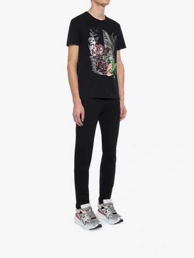 Shop Alexander Mcqueen Patchwork Skull T-shirt In Black/multicolor