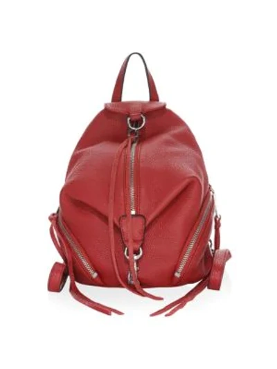 Shop Rebecca Minkoff Julian Mini Leather Backpack In Scarlet