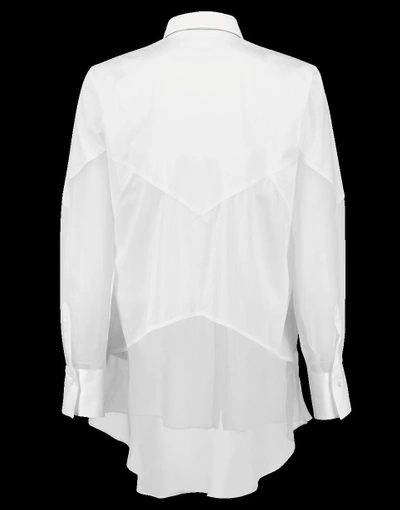 Shop Brunello Cucinelli Poplin Geometric Blouse In White